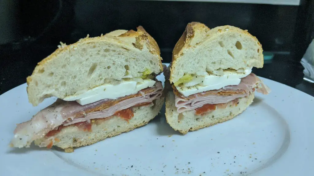Finished italian sub sandwich